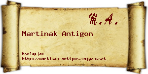 Martinak Antigon névjegykártya